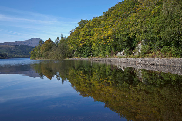 Scotland, Stirlingshire 
 A calm end of summer day looking towards Ben Lomond at Loch Ard. 
 Keywords: File 7306 Stirlingshire Loch Ard Ben Lomond, Ron Walsh, Alba Landscapes,